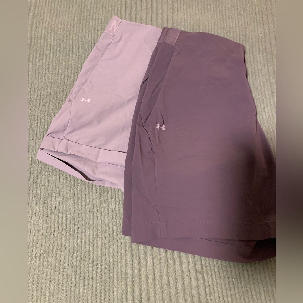 2 PAIR of Women’s Under Armour Fitted Heat Gear shorts